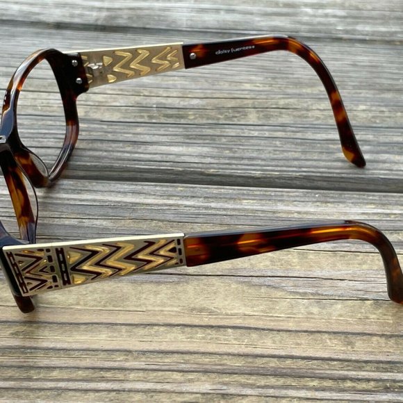 Daisy Fuentes Women Eyeglasses/Sunglasses Frame Brown/Gold Tone Glasses Frame - Picture 8 of 12